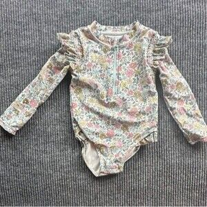 Tommy Bahama Girl's One Piece Rash Guard Swimsuit Protection Size 3T